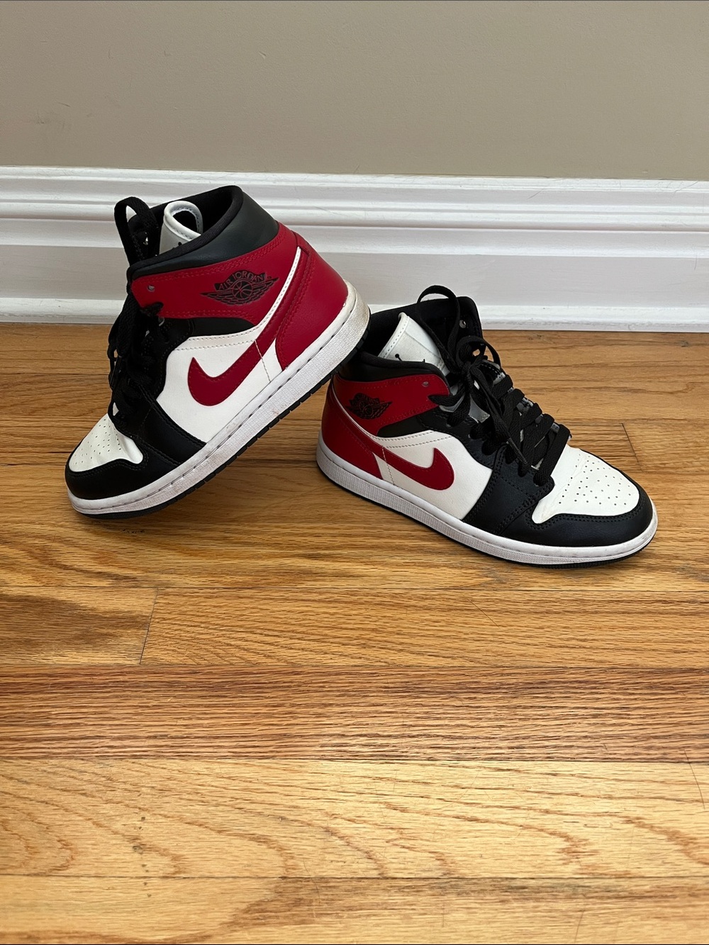 Nike Air Jordan Kids Black, White & Red High-Top Sneakers- Unisex